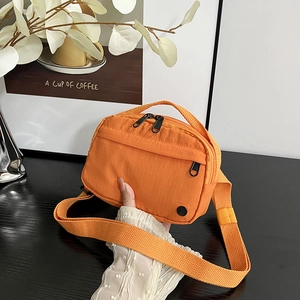 Japanese Minimalist Nylon Small Square Crossbody Bag For Women Men Lightweight Casual Shoulder Bag Portable Travel Waist Bag