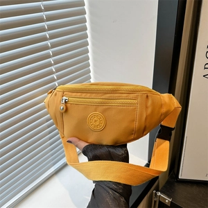 Sac de Poitrine en Tissu Oxford pour Femmes Fermeture Éclair Multi Couches Sportif Décontracté Sac Banane Bandoulière