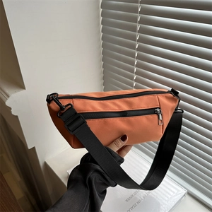 Women Casual Nylon Crescent Shoulder Bag Fashion Solid Color Crossbody Bag With Adjustable Wide Strap Lightweight Daily Bag