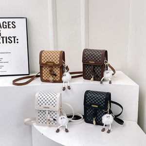 Petits sacs carrés verticaux en cuir à carreaux pour femmes en quatre couleurs