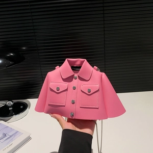 Creative Jacket Shaped Shoulder Bag For Women PU Leather Design Underarm Bag With Metal Chain Strap Daily Fashion Accessory