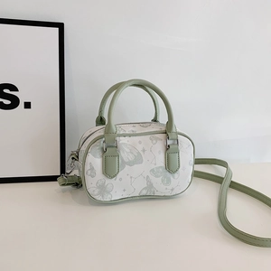 Women Butterfly Print Boston Shoulder Bag Sweet Fresh PU Leather Handbag Casual Fashion Crossbody Underarm Bag For Daily Leisure