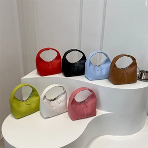 Minimalist candy-colored hobo handbag collection in seven stylish textured leather colors