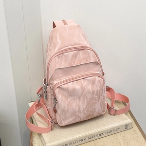 Sac à Bandoulière Décontracté en Cuir PU Plissé pour Femmes Multicouches Grande Capacité Style Coréen avec Pendentif