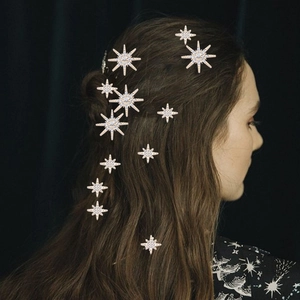 Sparkling galaxy star rhinestone hair clips for bridal wedding and party hairstyles