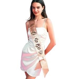 Rose gold glitter Bride to Be sash with diamond pattern for bridal shower party