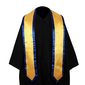 Unisex Satin Graduation Stole Academic Honors Sash For Graduation Ceremony Party Wear Plain Color Ceremonial Ribbon Accessories
