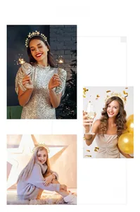 Goldenes Zinklegierung Haarband mit funkelnden Strass Sternen für festliche Party Outfits