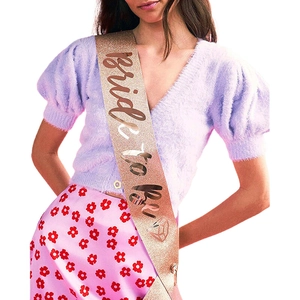 Rose gold sequined Bride to Be sash with diamond pattern for bridal parties