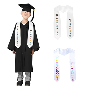 Fascia per Laureato della Scuola Materna in Raso Bianco con Lettere Stampate Nastro d'Onore per Cerimonia per Bambini
