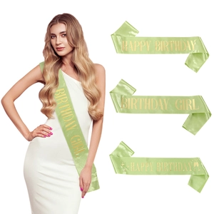 Happy Birthday Girl Sash Satin Shoulder Strap For Women Birthday Party Decoration Bride To Be Wedding Favors Party Accessory