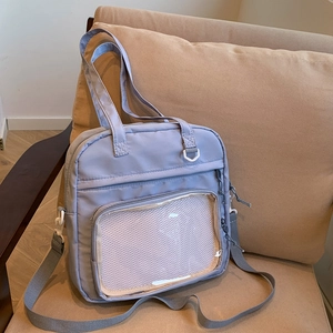 Sac à Épaule en Nylon Style Japonais Ins Pour Femmes Sac Ita Multifonctionnel avec Fenêtre Transparente Sac à Main Grande Capacité