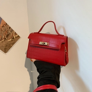 Women Crocodile Pattern PU Leather Small Square Bag Simple Urban Minimalist Commuter Handbag Elegant Crossbody Shoulder Bag