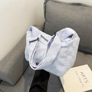 Sac à Épaule Tissé à Damier pour Femmes Sac Hobo Décontracté en Flanelle Sac Fourre-Tout Grande Capacité sous l'Aisselle