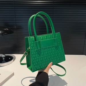 Women Minimalist PU Leather Shoulder Bag Geometric Rhombic Quilted Small Square Top Handle Bag With Adjustable Strap Handbag