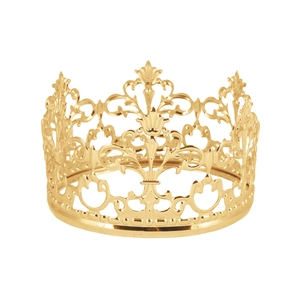 Couronne en Alliage Creux Rétro pour Décoration de Gâteau d'Anniversaire Enfants Baroque Or Argent Princesse Royale Diadème Ornement