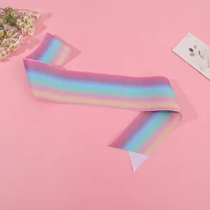 Rainbow glitter sash with gradient stripe for birthday party and custom event ribbon