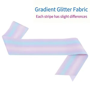 Gradient glitter party sash in purple to sky blue colors for birthday celebrations