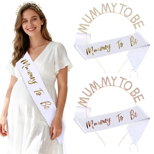 Ensemble Écharpe Et Diadème Mummy To Be Baby Shower Or Or Rose Strass Couronne En Métal Écharpe En Satin Décorations De Fête