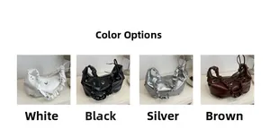 Vue détaillée des sacs fourre-tout élégants en blanc noir argent et marron