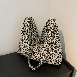 Leopardenmuster Große Kapazität Nylon Tragetasche Retro Unterarm Schultertasche Für Damen Casual Täglich Urban Mode Handtasche