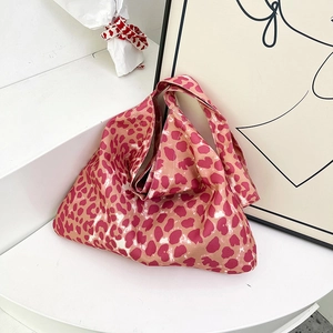 Fashion Leopard Print Large Capacity Nylon Tote Bag For Women Casual Urban Shoulder Bag Soft Fabric Shopping Bag Handbag