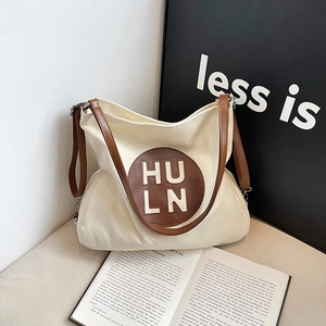 Women Large Capacity PU Leather Strap Tote Bag Trendy Embossed Letters Shoulder Bag Casual Versatile Daily Handbag