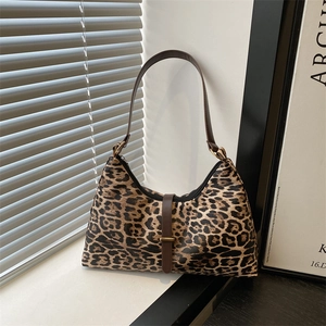Damen Leopardenmuster Umhängetasche Große Kapazität PU Leder Hobo Tasche Mode Urban Minimalistisch Achseltasche Für Tägliches Pendeln