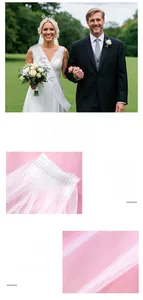 Detail of white bridal veil with hair comb and elegant Bride to be satin sash set