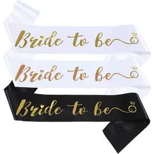 Bachelorette Party Bride To Be Satin Sash Gold Foil Lettering Wedding Party Favor Bridal Shower Decoration Ribbon Sash