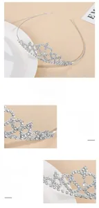 Detail of silver crystal tiara showing eco-friendly zinc alloy and rhinestone craftsmanship