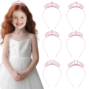 Serre-tête Couronne de Fête d'Anniversaire pour Enfants en Alliage de Zinc avec Strass Bijoux de Cheveux pour Filles