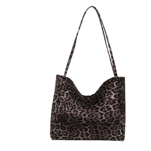 Sac cabas léopard chic à grande capacité avec de fines bandoulières pour femmes