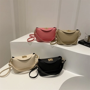 Litchi pattern crossbody small square bags in pink, khaki, cream, and black colors