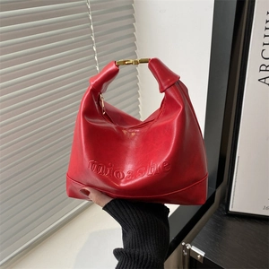 Women Vintage PU Leather Tote Bag Large Capacity Letter Embossed Shoulder Bag With Plush Dog Pendant Fashion Crossbody Bag