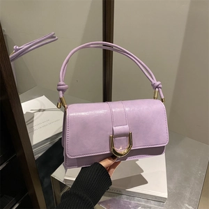 Women Stylish PU Leather Shoulder Bag Urban Minimalist Flap Bag With Metal Buckle Versatile Crossbody Underarm Bag For Daily
