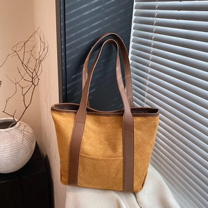 Minimalist Nylon Tote Bag Large Capacity Solid Color Vintage Shoulder Bag For Women Daily Casual Handbag