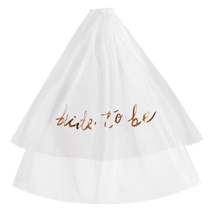 Velo da sposa bianco a doppio strato con scritte bride to be in oro rosa