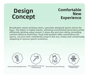 Caractéristiques du short de sport garçon : respirant, haute élasticité et coutures plates