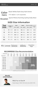 Size chart for quick-dry athletic t-shirt with measurements and size recommendations