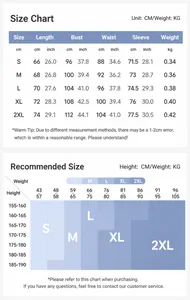 Size chart showing dimensions for men's running jacket from size S to 2XL