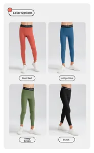 Pantalon de compression pour enfants en rouge rouille, bleu indigo, vert et noir