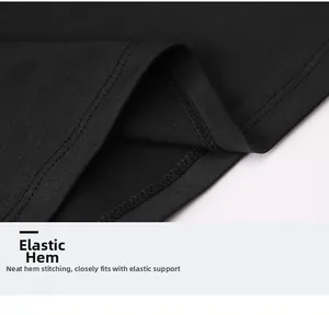 Close-up of elastic hem with durable double-needle stitching on men's sports t-shirt