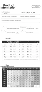 Size chart for high waisted flared yoga pants showing length, waist, and hip measurements