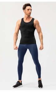Detailed close-up of quick-dry compression tights with high-elasticity reinforced seams