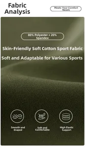 Detail of olive green athletic fabric made of 80% polyester and 20% spandex blend