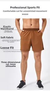 Dettaglio dei pantaloncini sportivi da uomo con elastico in vita e tessuto traspirante