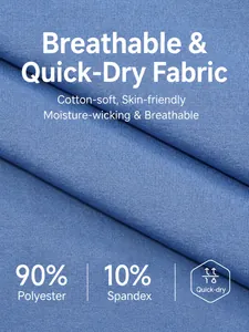 Men's blue quick-dry sports jacket made of breathable polyester and spandex fabric