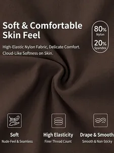 Détail du tissu marron foncé pour combinaison de yoga en 80% nylon et 20% élasthanne