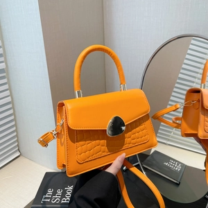 Sac Bandoulière Femme en Cuir PU Gaufré Croco Petit Sac à Épaule Carré Vintage Avec Boucle Métallique Sac à Main